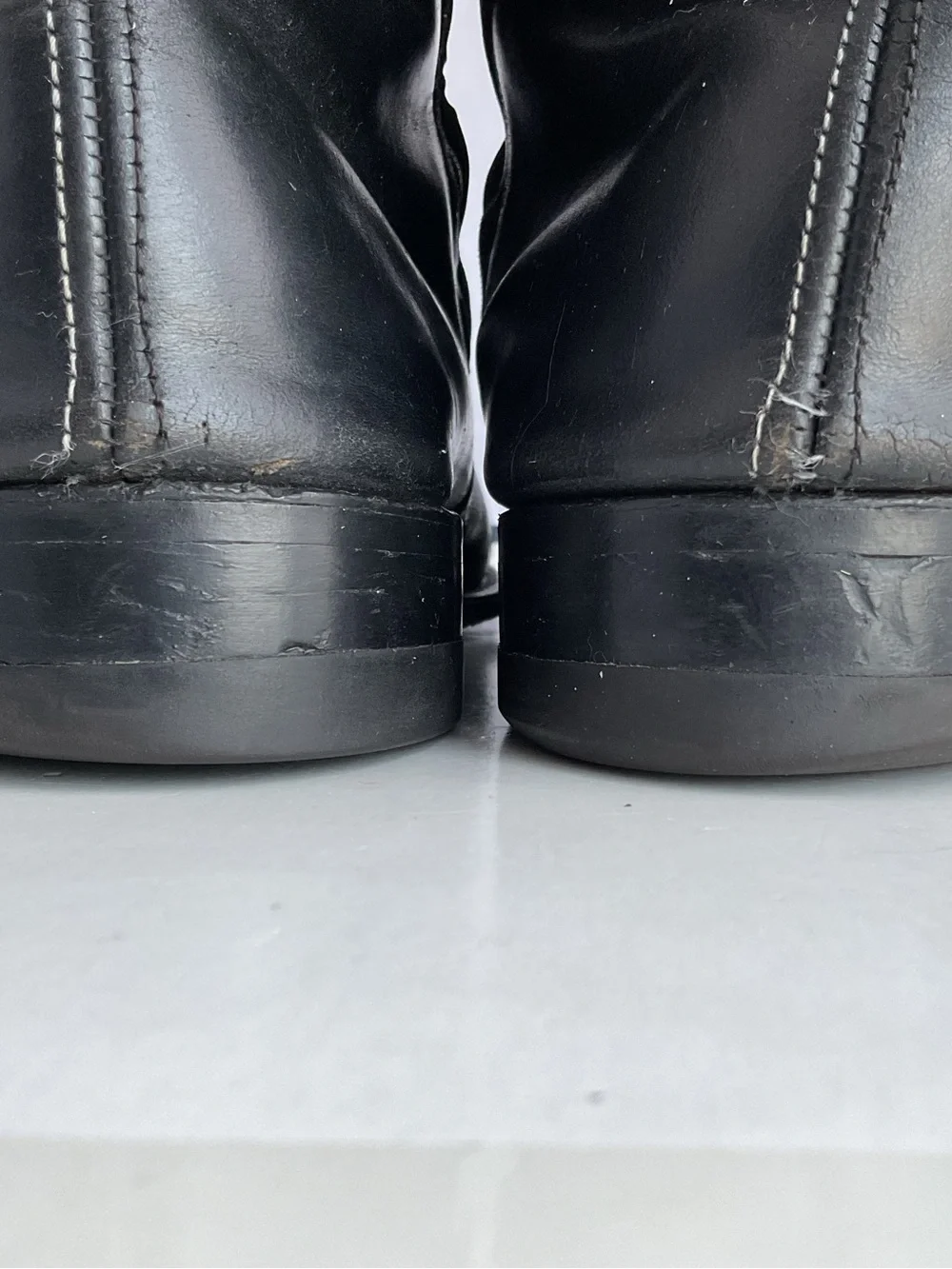 intage Black Leather Side Zip Man Made Boots Men’s Size 10 EEE